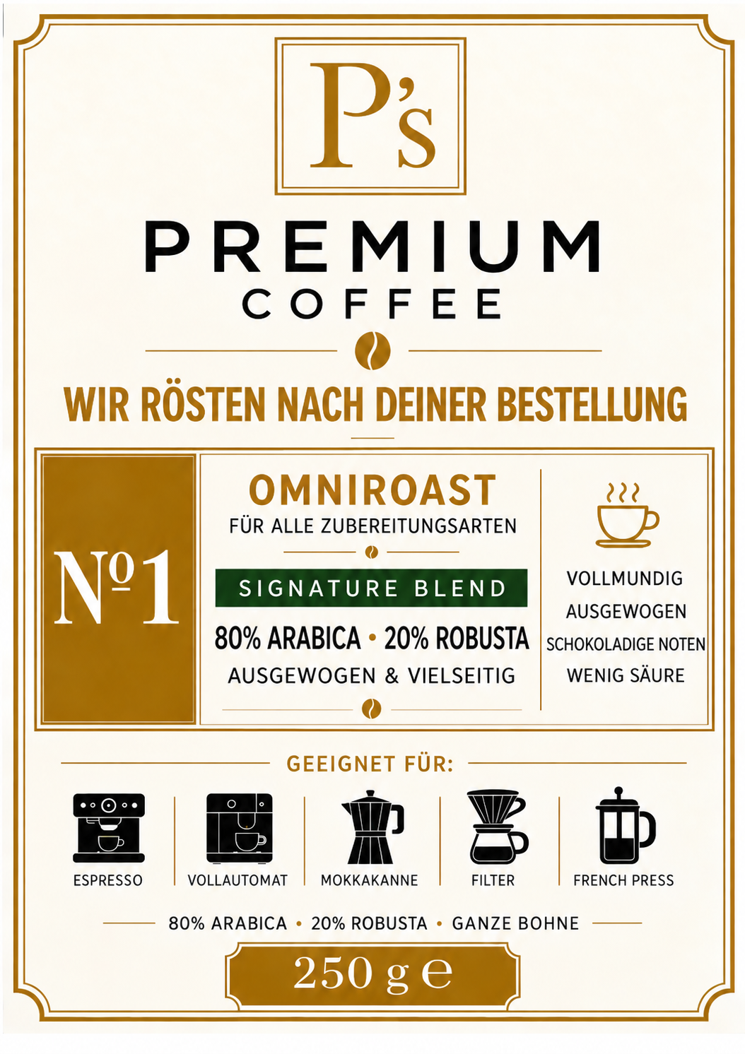 Omniroast No:1 Etikett
