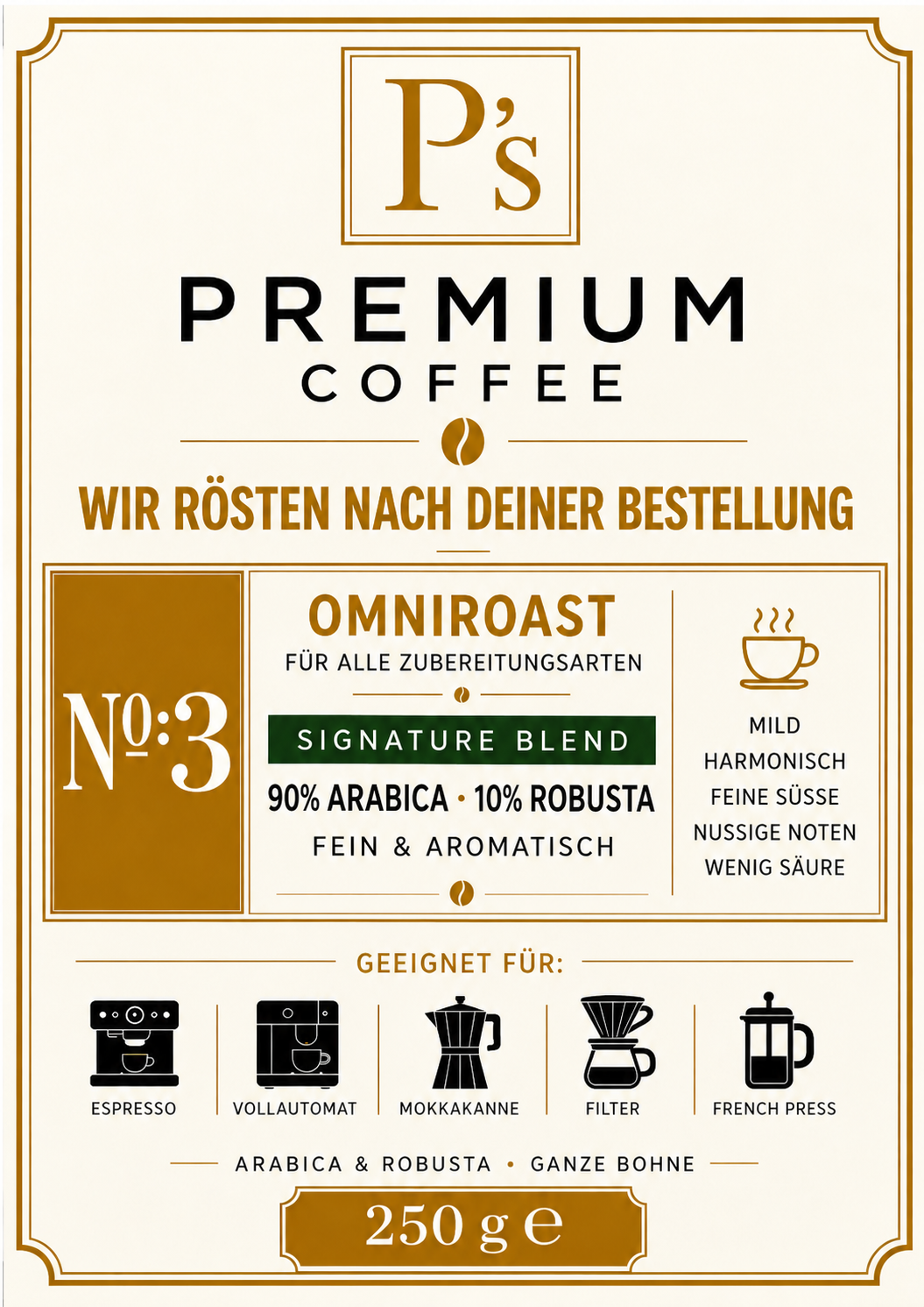 Omniroast No:3 Etikett